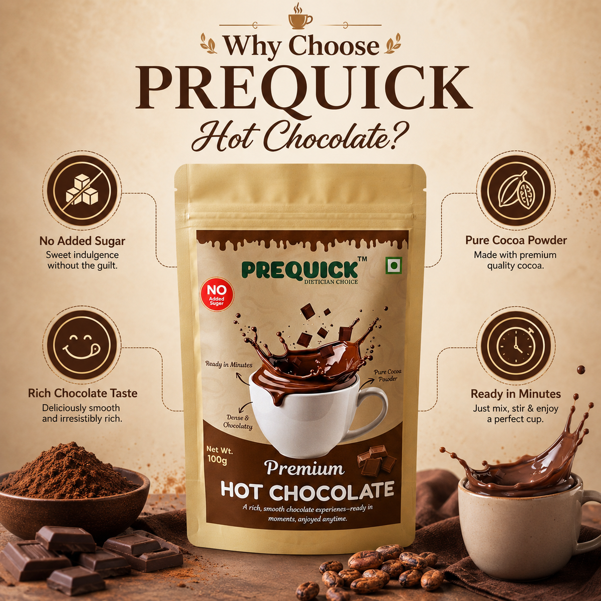 PREQUICK Premium Hot Chocolate - product detail photo 1
