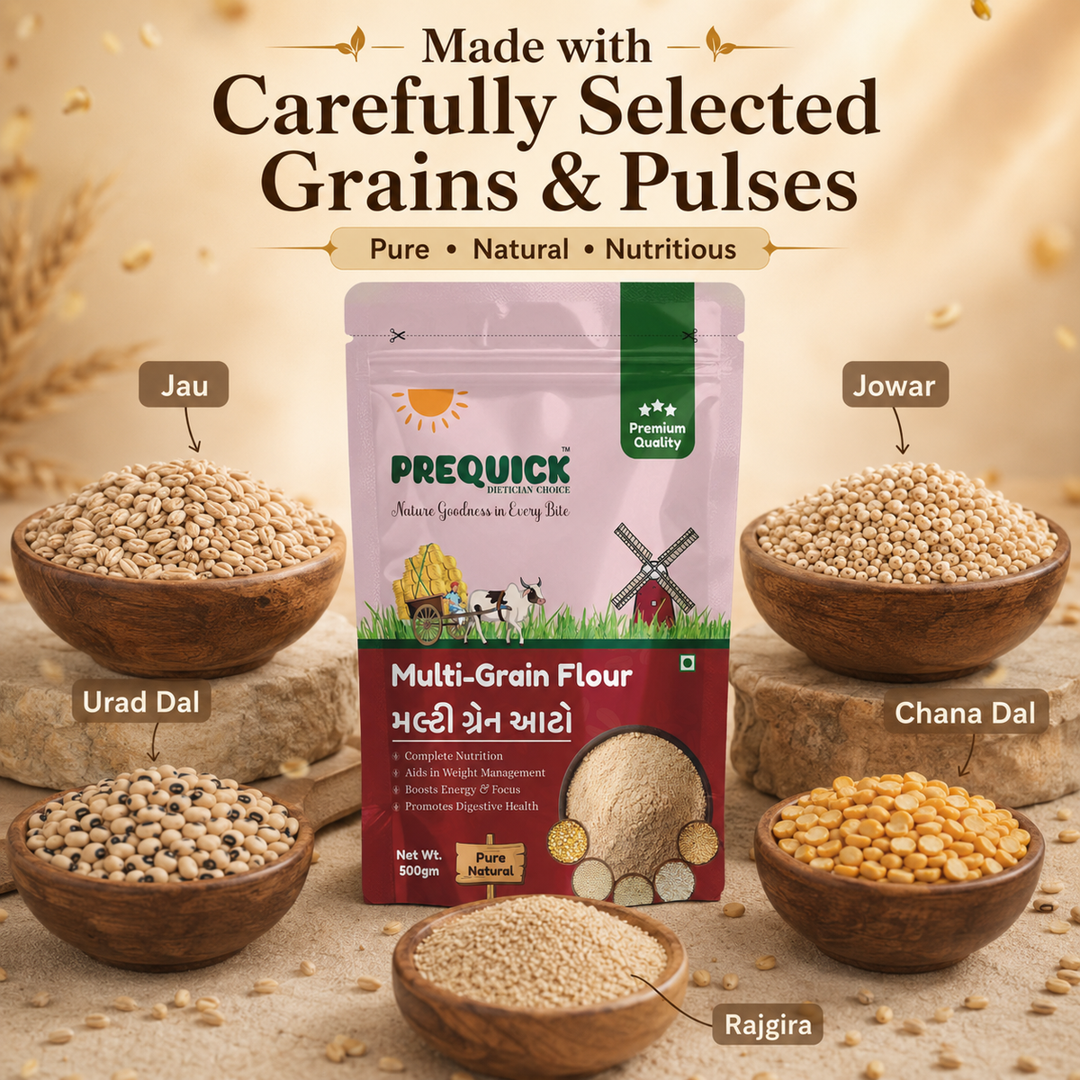 PREQUICK Multigrain Atta - product detail photo 1