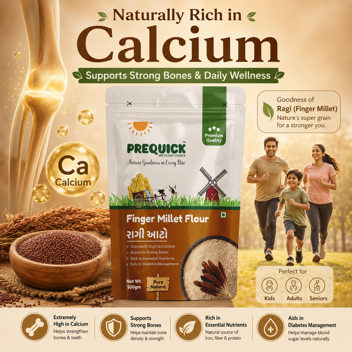 PREQUICK Ragi Atta Finger Millet Flour - product detail photo 2