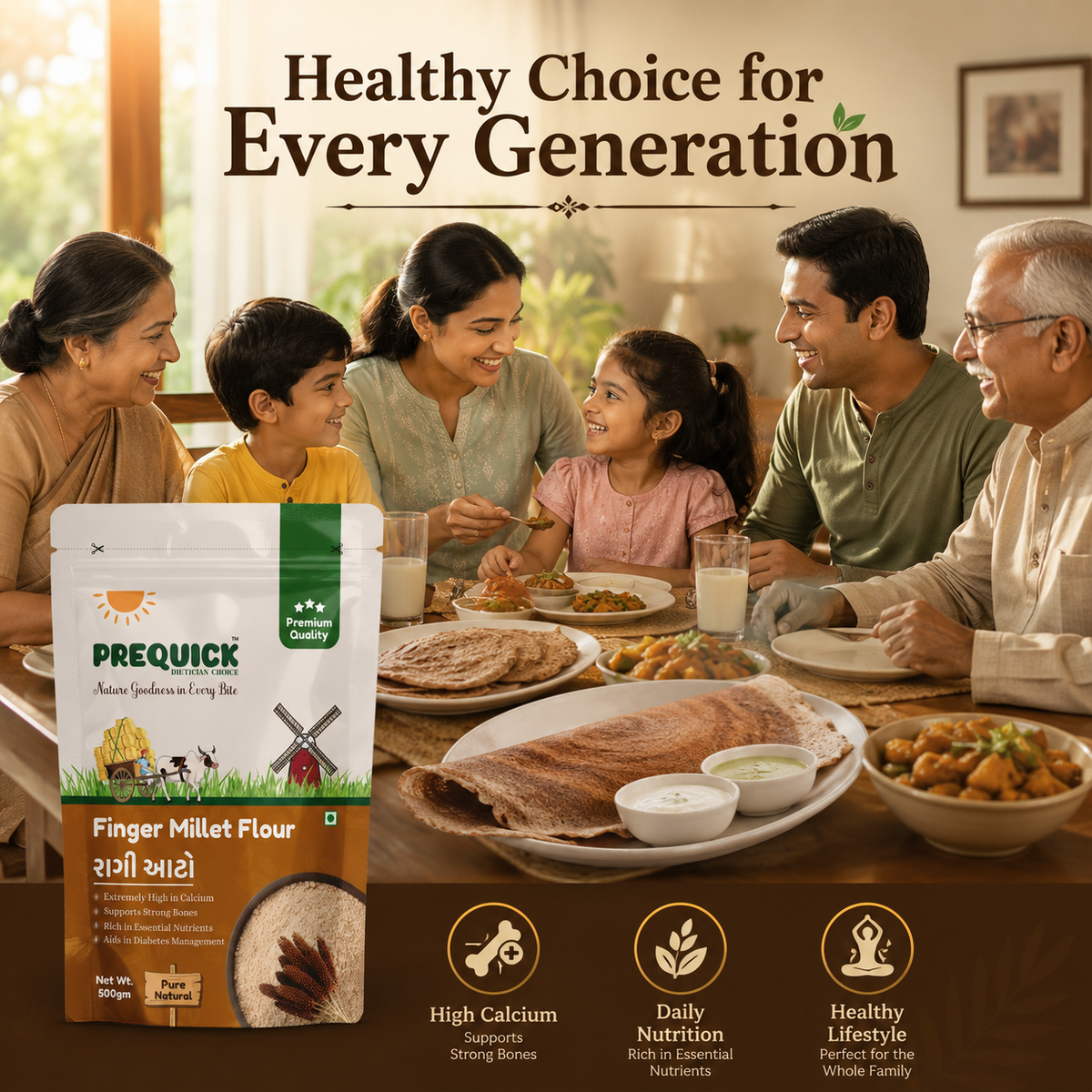 PREQUICK Ragi Atta Finger Millet Flour - product detail photo 5