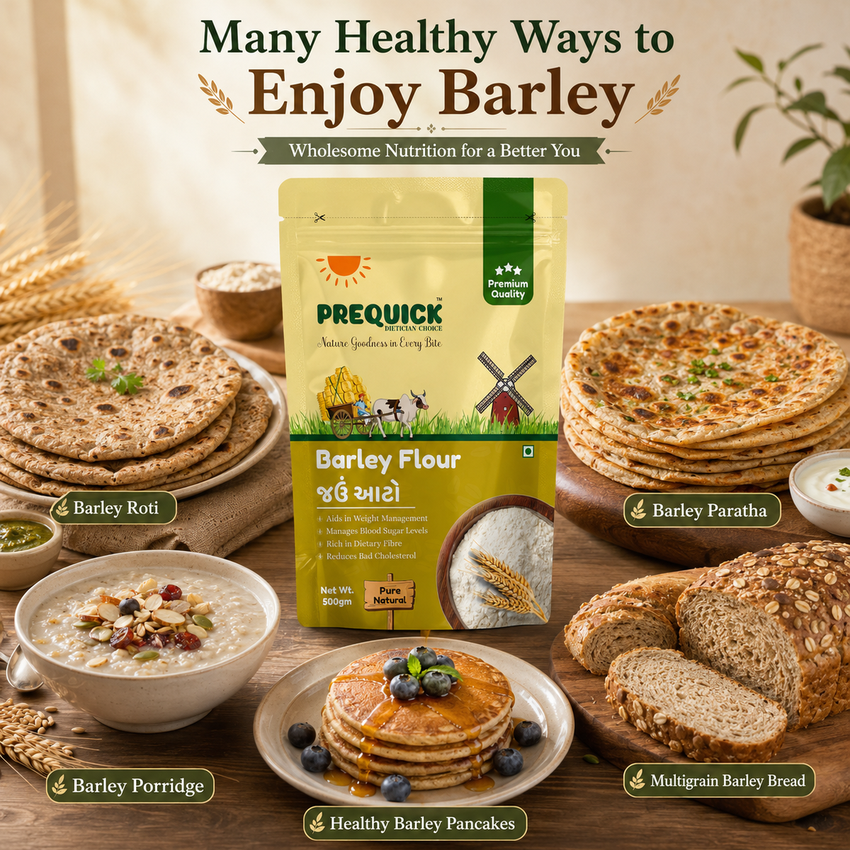 PREQUICK Jau Atta Barley Flour - product detail photo 4