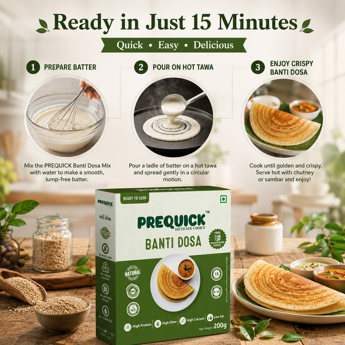 PREQUICK Banti Dosa Mix - product detail photo 3