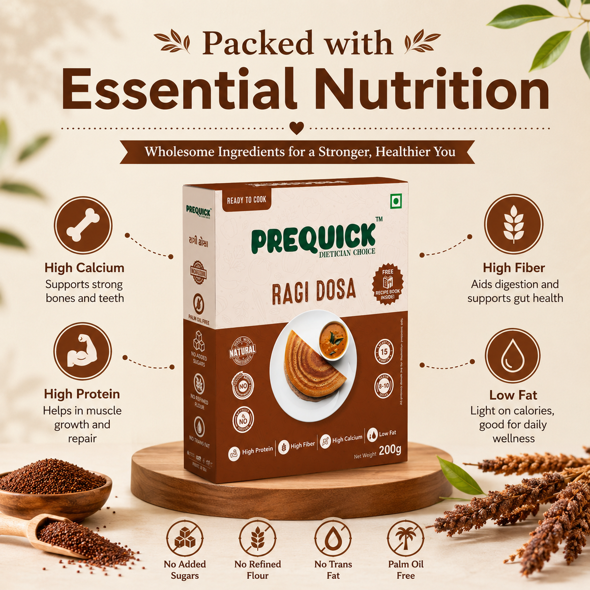 PREQUICK Ragi Dosa Mix - product detail photo 2