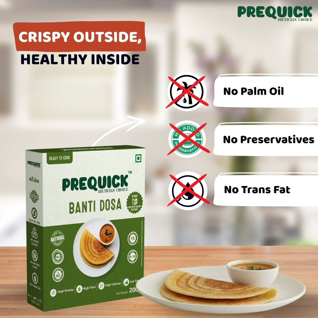 Banti Dosa Mix branding and nutrition info