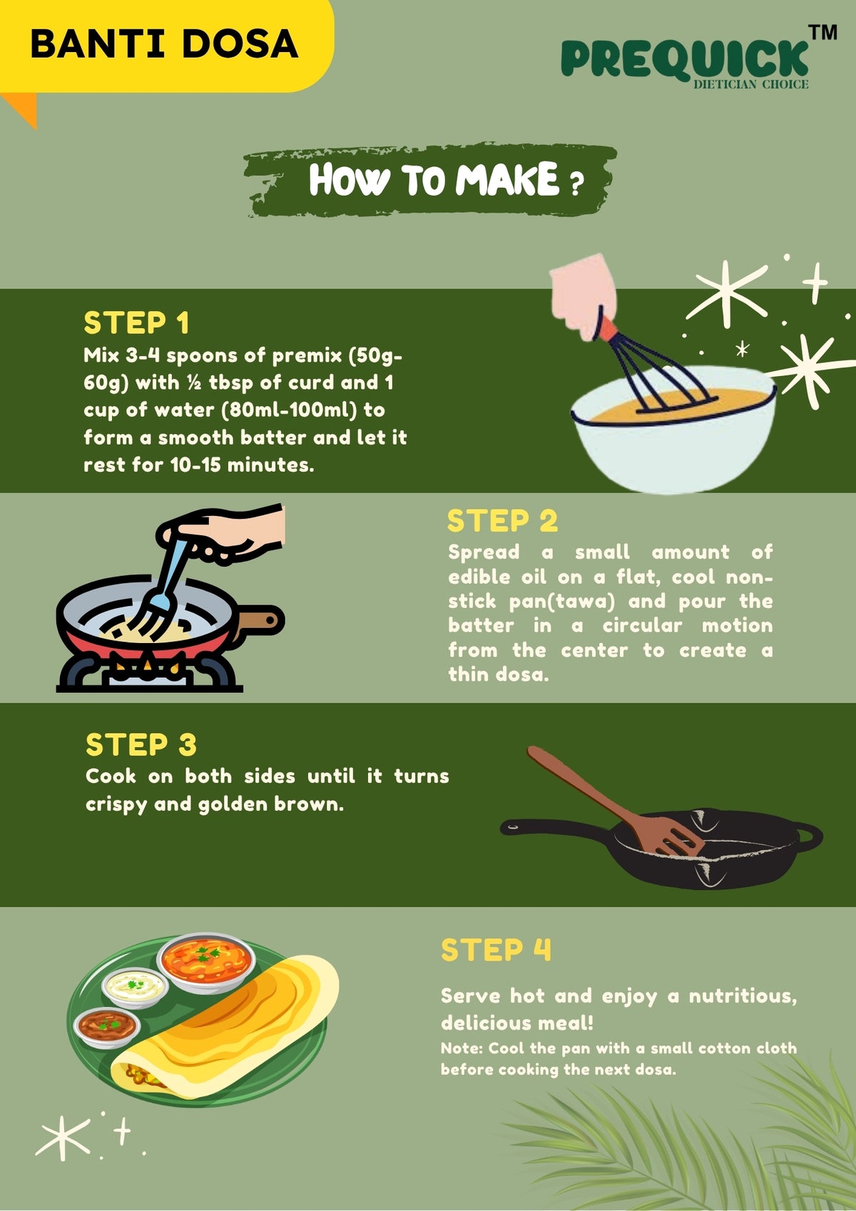 How to prepare Banti Dosa Mix - step by step
