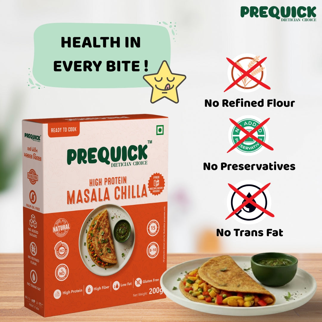 High Protein Masala Chilla Mix branding and nutrition info