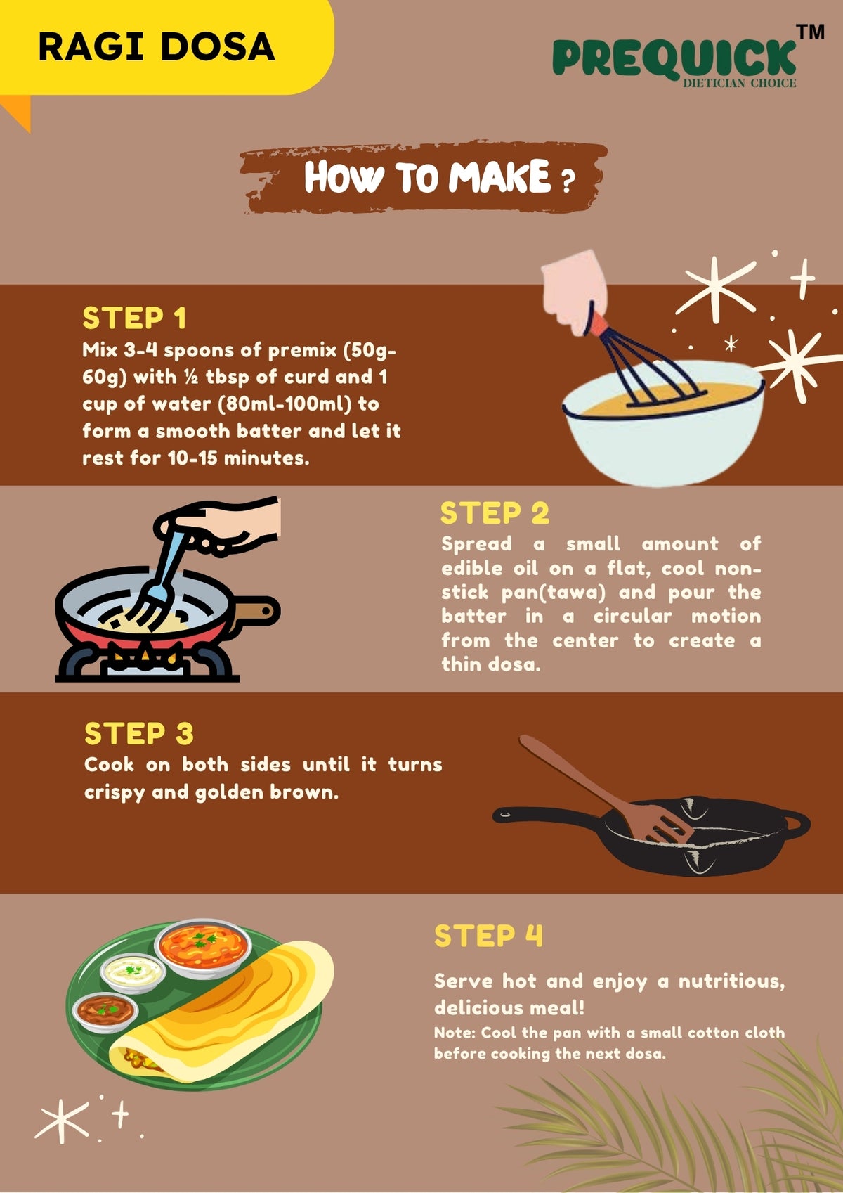 How to prepare Ragi Dosa Mix - step by step